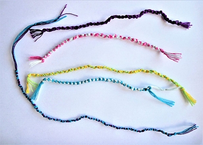 Hand-knitted bracelet present to the order