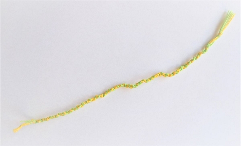 Hand-knitted bracelet present to the order