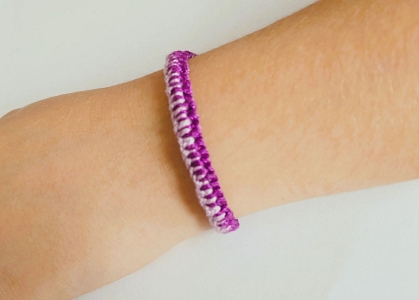Hand-knitted bracelet present to the order